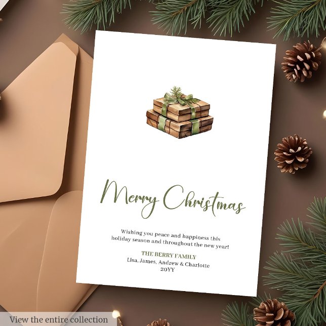 Tendance Modifiable Carte de vœux de Noël Boho  (Trendy Editable Boho Holiday Christmas Greeting Card

)