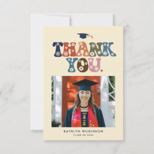Tendance Retro Bold Typographie Carte de remerciem