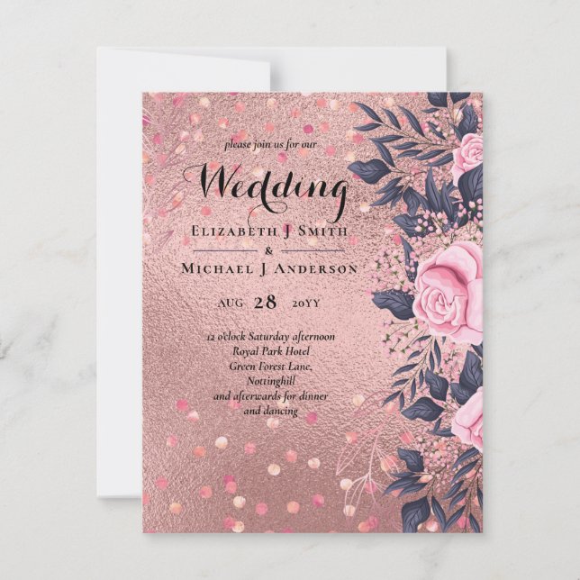 Tendance ROSEGOLD Mariage Metallic rose marine Par (Devant)