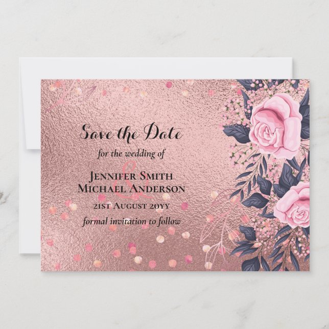 Tendance ROSEGOLD Mariage Metallic rose marine Par (Devant)