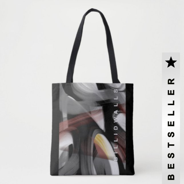 Tendance sac cabas abstrait noir blanc poudré (Créateur téléchargé)