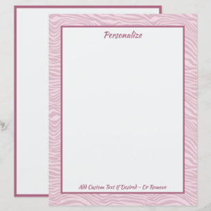Tendance Stylish Rose Zebra Waves Personnalisé