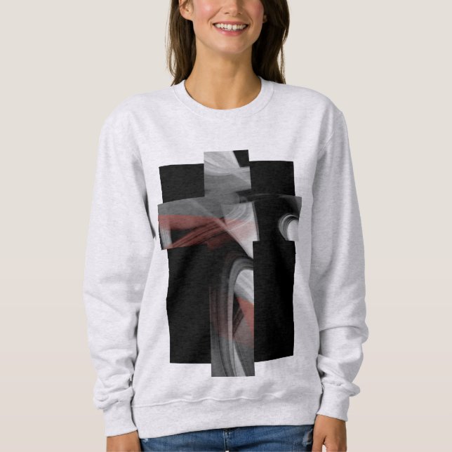 Tendance sweatshirt Abstraite Black White Powdery (Devant)