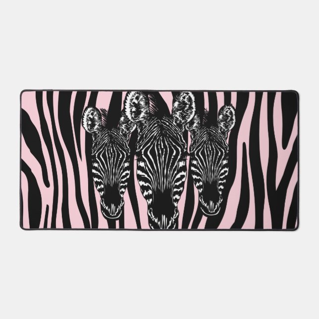 Tendance Zebra Herd sur Zebra Imprimer rose (Recto)