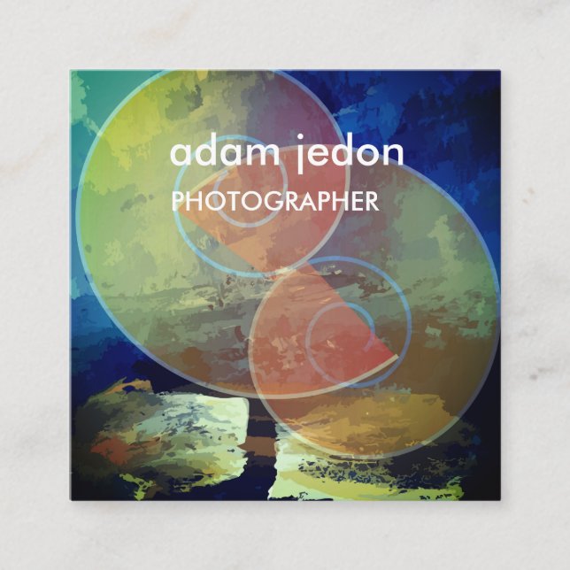 Tendances modernes, Carte de visite Carré géométri (Devant)