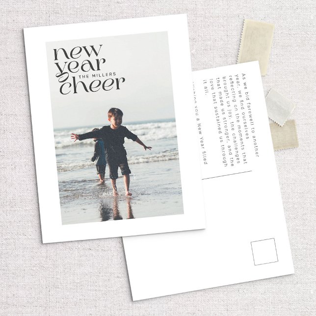 Tendances modernes Nouvelle année Carte postale ph (Créateur téléchargé)