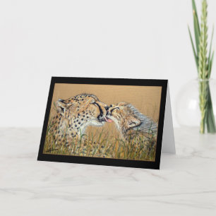 Tender Kiss Cheetah Baby & Maman carte de voeux