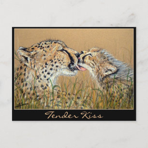 Tender Kiss Cheetah Baby & Maman carte postale