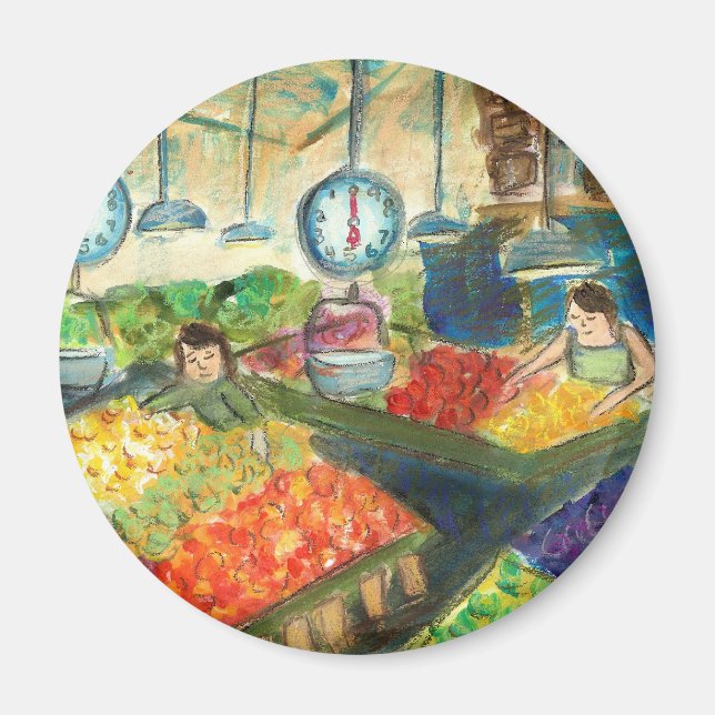 Tending the Produce Magnet (Pike Place Seattle) (Devant)