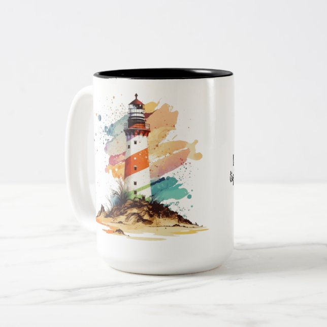 "Tenez-vous grand comme un phare" Mug (Devant gauche)