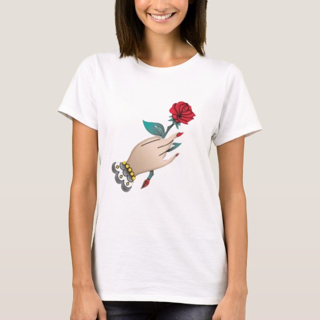 Tenir à la main un T-shirt Rose" (Devant)