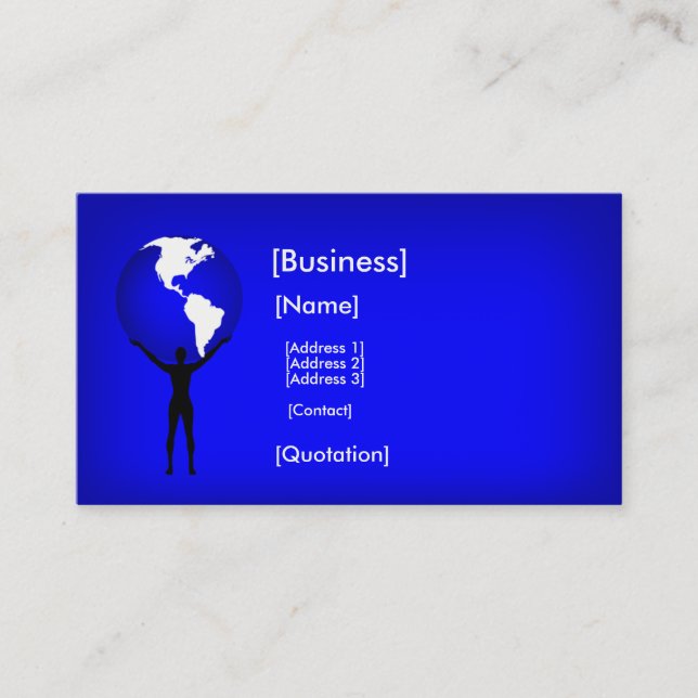 Tenir le Carte de visite de la Terre (Devant)