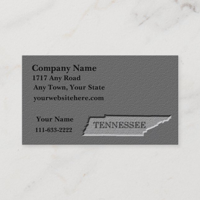 Tennessee Carte de visite en pierre sculptée (Devant)