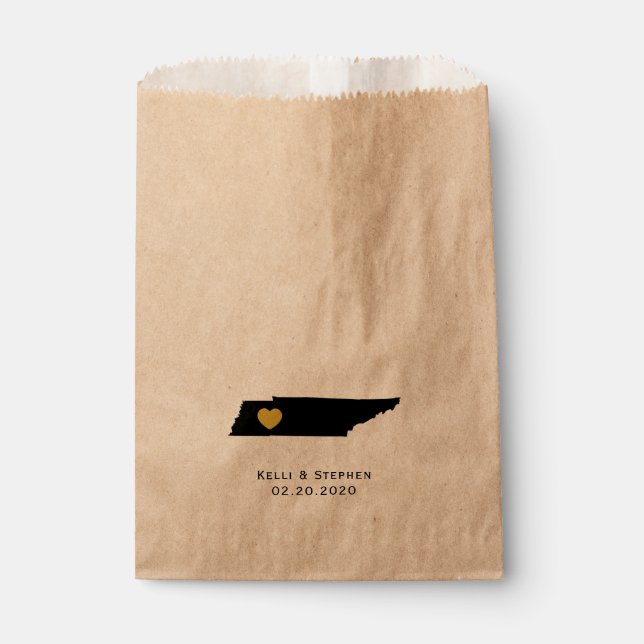 Tennessee Wedding Favor Treat Sacks, Sacs Cadeaux (Devant)