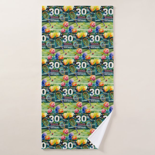 Tennis 30e anniversaire (Serviette de bain)