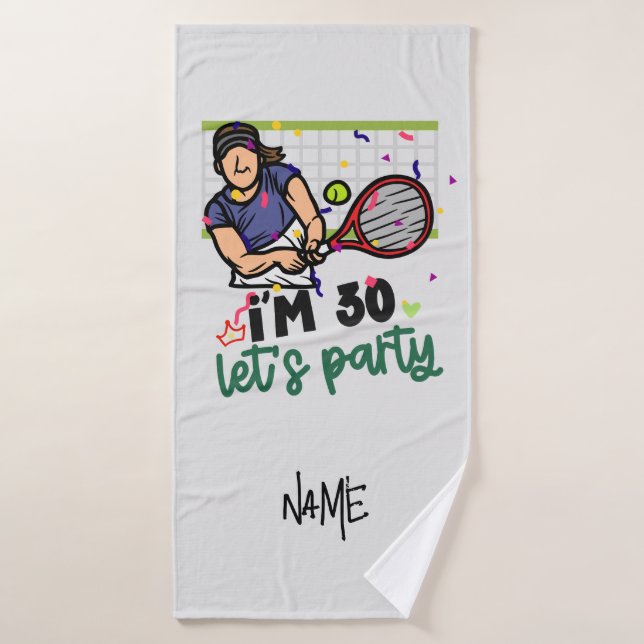 Tennis 30e anniversaire pour Joueur (Serviette de bain)