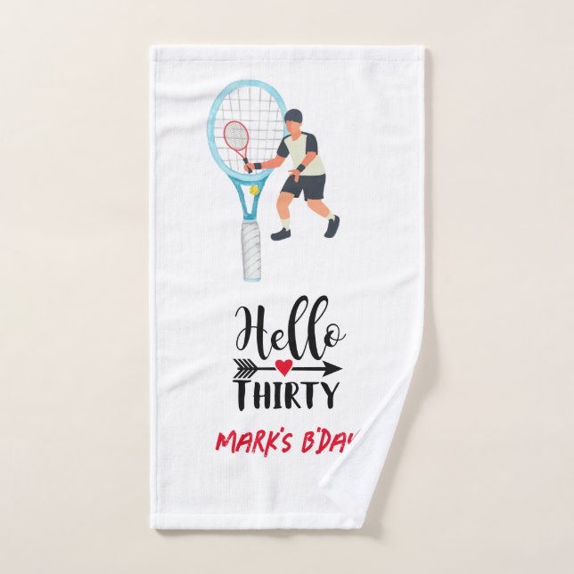 Tennis 30e anniversaire pour le joueur de tennis (Serviette à main)
