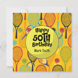 Tennis 50e anniversaire avec nom sur Racket Thème