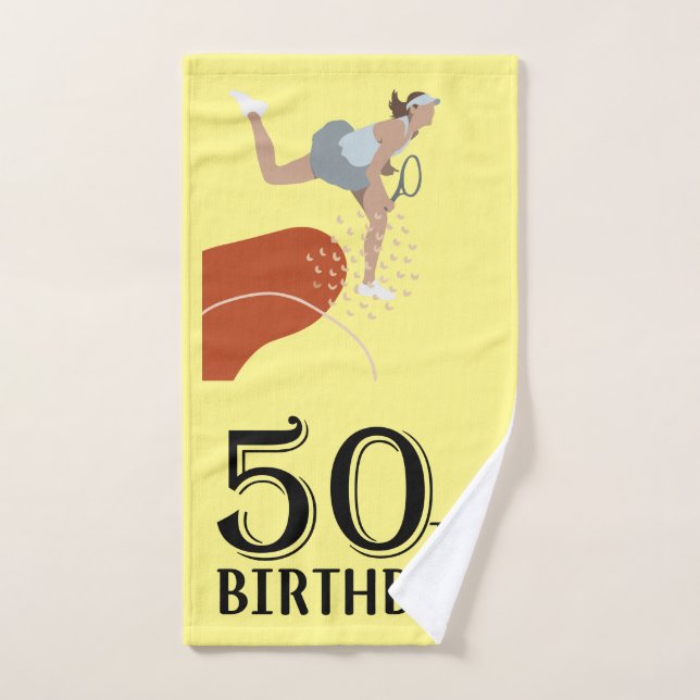 Tennis 50e anniversaire drôles cadeaux pour joueur (Serviette à main)