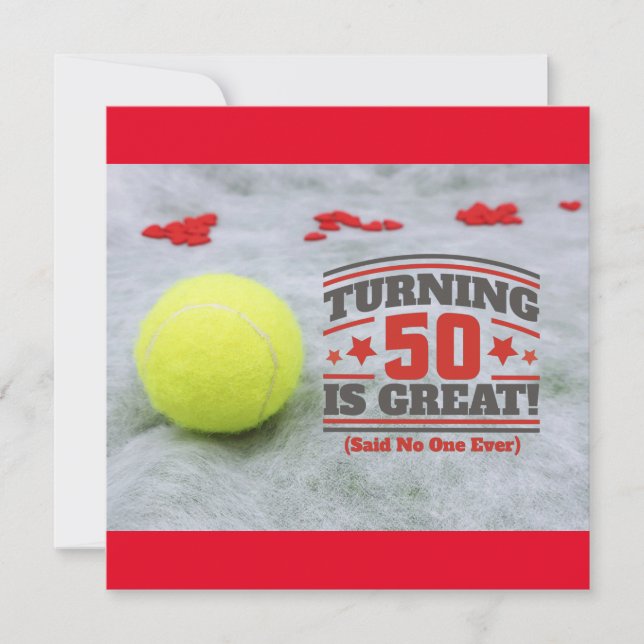 Tennis 50e anniversaire est une grande carte (Devant)