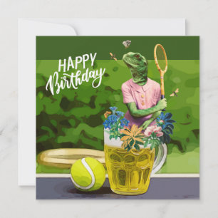 Tennis Anniversaire avec bière et raquette à balle