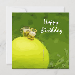 Tennis Anniversaire avec boule et verre de bière