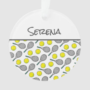 Tennis Ball Racquet Motif Sports Joueur NOM