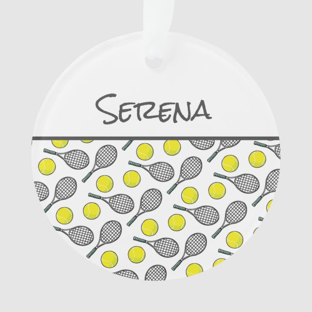 Tennis Ball Racquet Motif Sports Joueur NOM (devant)