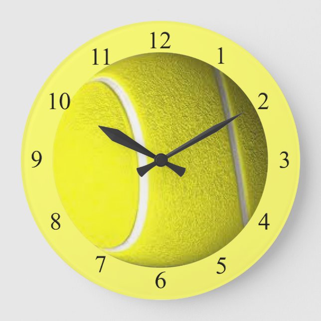 Tennis Ball Sport Horloge murale Noir chiffres (Recto)