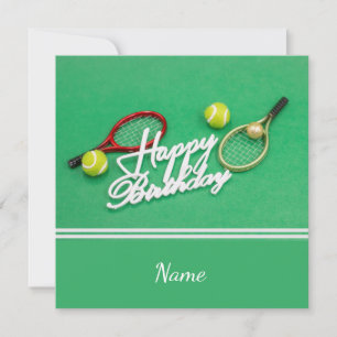 Tennis Carte Anniversaire avec raquette et balle s