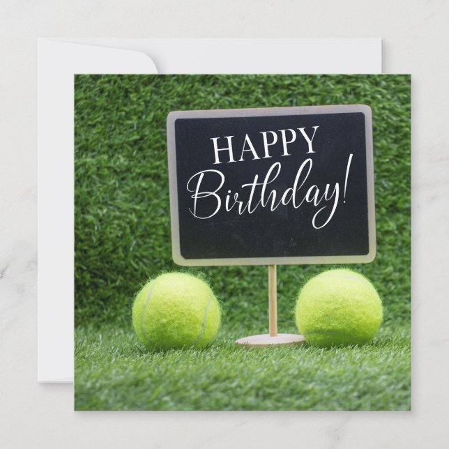 Tennis Carte d'anniversaire avec Ball for Player (Devant)