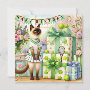Tennis Cat aquarelle pour cadeaux d'anniversaire