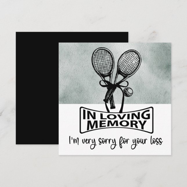 Tennis Condolences Désolé pour votre perte (Devant / Derrière)