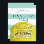 Tennis Day| Invitation vert à thème de tennis<br><div class="desc">Célébrez ce superbe anniversaire en style avec cette invitation sur le thème du tennis. Une excellente façon de célébrer un anniversaire, un rassemblement, un anniversaire, ou juste une journée régulière de tennis pour travailler une sueur. Tous les éléments de cette invitation verte et blanche sont déverrouillés et réglables si nécessaire....</div>