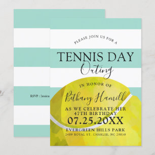 Tennis Day Invitation vert à thème de tennis