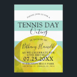 Tennis Day| Tennis - Invitation à thème<br><div class="desc">Célébrez ce superbe anniversaire en style avec cette invitation sur le thème du tennis. Une excellente façon de célébrer un anniversaire, un rassemblement, un anniversaire, ou juste une journée régulière de tennis pour travailler une sueur. Tous les éléments de cette invitation sage et blanche sont déverrouillés et réglables si nécessaire....</div>