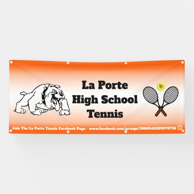 Tennis de lycée avec le code de QR à la bannière (Horizontal)