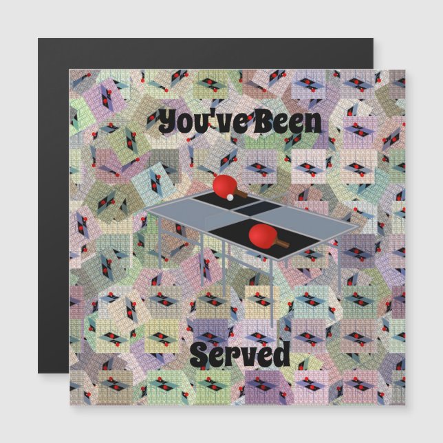 Tennis de table servi, carte magnétique (Devant / Derrière)