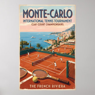 Tennis décoration murale Monte Carlo Terre battue