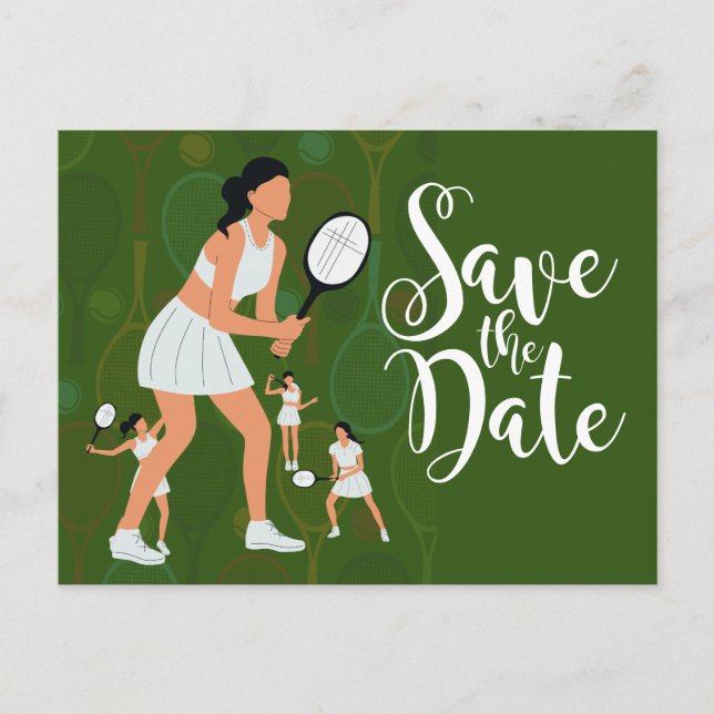 Tennis Enregistrer la carte d'invitation Date (Devant)