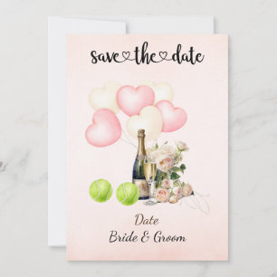 Tennis Enregistrer la date Mariage Fête Invitation