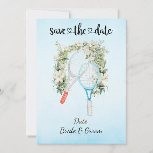 Tennis Enregistrer la date Mariage Fête Invitation