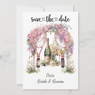 Tennis Enregistrer la date Mariage Fête Invitation