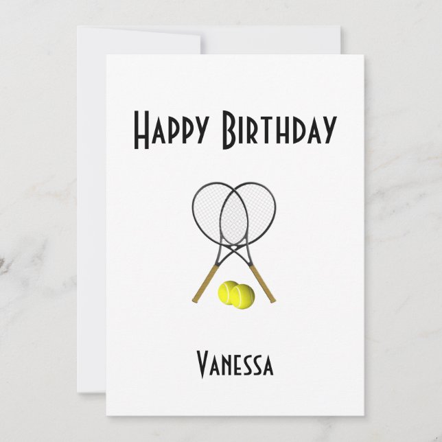 Tennis Invitation de fête d'anniversaire avec RSVP (Devant)