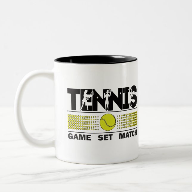 Tennis - Jeu Match Deux Tones Café Mug (Gauche)