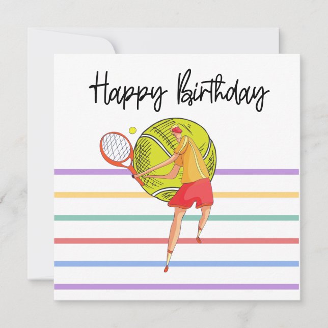 Tennis Joyeux Anniversaire au tennis joueurs (Devant)