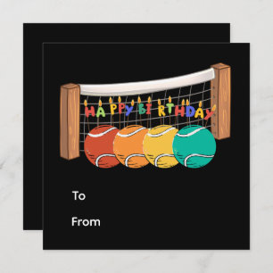 Tennis Joyeux Anniversaire avec balle sur le court