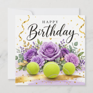 Tennis Joyeux Anniversaire avec des fleurs