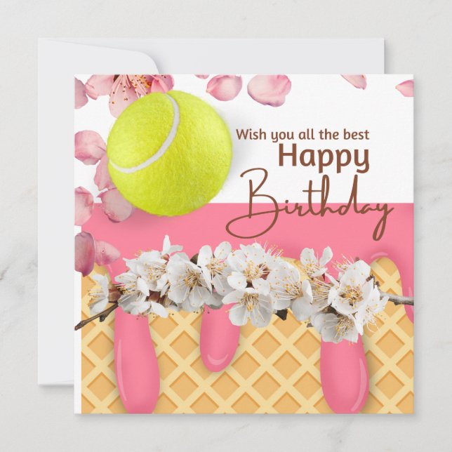 Tennis Joyeux Anniversaire avec fleurs (Devant)