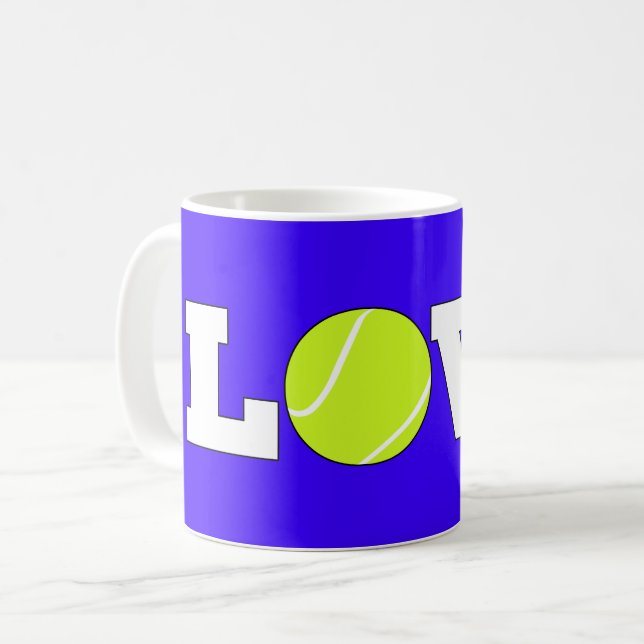 Tennis LOVE Café Mug Pour Joueur de Tennis ou Entr (Devant gauche)